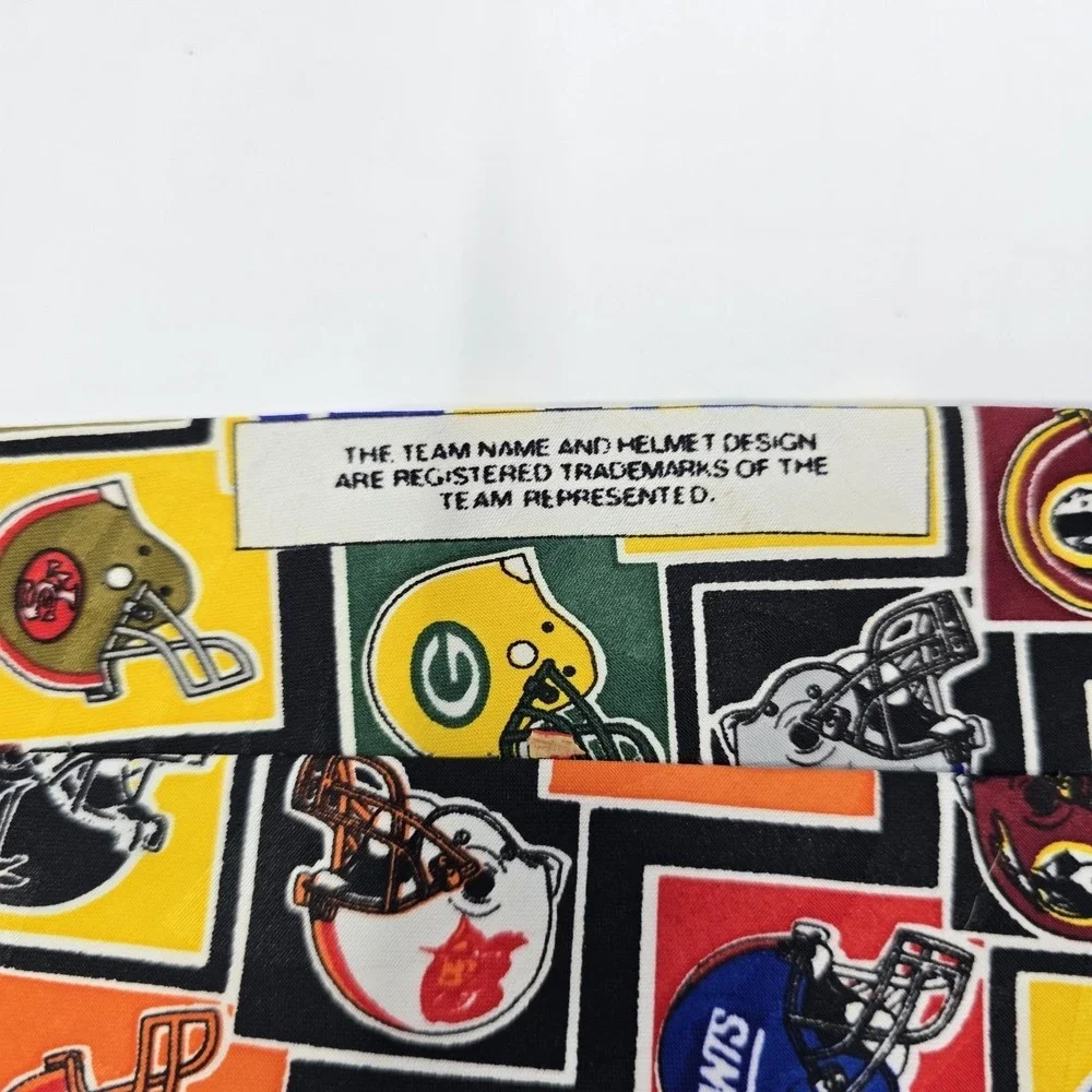 Surrey Mens Football Helmet Grid Print Necktie Multi Color Sports Fan Tie
